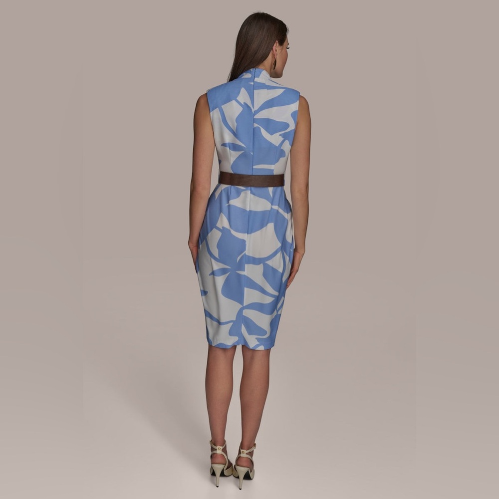 NWT Donna Karan New York FLORAL SLEEVELESS V-NECK SHEATH DRESS Sz 16W - Picture 2 of 11